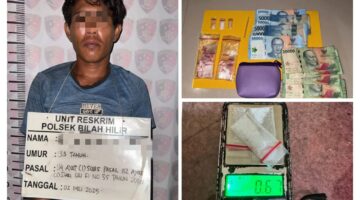 Dilaporkan Warga, Aan Diciduk Personil Polsek Bilah Hilir di Rumah Kontrakan.