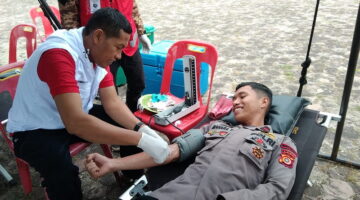 Wujud Kepedulian Sosial, Brimob Gayo Lues Ajak TNI dan Masyarakat Turut Donor Darah