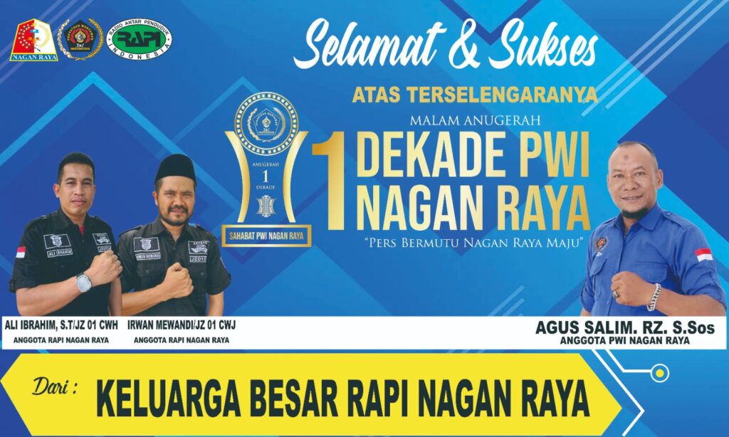 Ali Ibrahim/ JZ 01 CWH bersama Irwan Mewandi/ JZ 01 CWJ Mengucapkan Selamat Kepada Ketua RAPI Wilayah Nagan Raya atas pengukuhan Pengurus PWI Nagan Raya Periode 2025 - 2028
