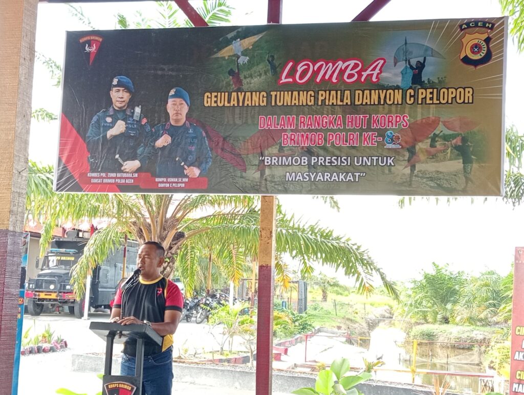 Kompol Usman.SE.MM Danyon C Pelopor Polda Aceh Buka Secara Resmi Turnamen Geulayang Tunang dalam Rangka HUT Brimob Ke 80 