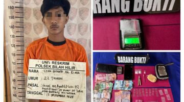 Laporan Warga Berujung Penangkapan Rian Warga Sei Tampang Oleh Personil Unit Reskrim Polsek Bilah Hilir, 2, 74 Gram Sabu Turut Diamankan.