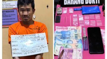 Pai dan 1,85 Gram Serbuk Putih Diamankan Tim Unit Reskrim Polsek Bilah Hilir di Pangkatan.