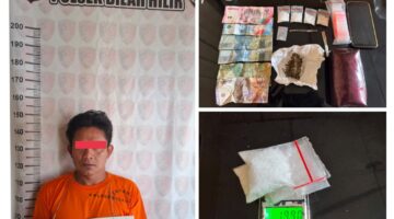 Dapat Narkoba Dari Dayu, Andi di Sei Kasih Diciduk Personil Unit Reskrim Polsek Bilah Hilir Saat Menunggu Pembeli di Balik Pohon Pisang.