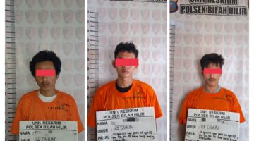 Dalam Sehari, Jajaran Polsek Bilah Hilir Ungkap Dua Kasus Narkotika, Tiga Tersangka Diamankan.