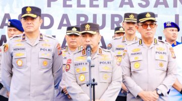 Kapolda Riau Lepas 250 Personel Satgas Bangun Jembatan Merah Putih Presisi