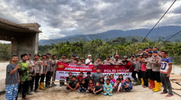 Brimob Polda Aceh Bangun Jembatan Gantung di Gayo Lues untuk Pulihkan Akses Warga Pascabencana Banjir Bandang