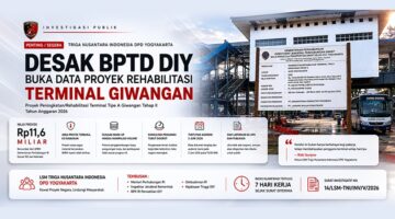 TRIGA NUSANTARA INDONESIA DPD YOGYAKARTA DESAK BPTD DIY BUKA DATA PROYEK REHABILITASI TERMINAL GIWANGAN Rp11,6 MILIAR