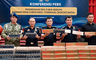 Penyelundupan Rokok Ilegal Jalur Jawa-Sumatra Digagalkan Bea Cukai