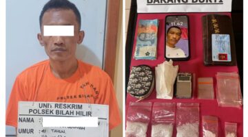 Residivis Asal Bilah Hilir Kembali Ditangkap, Polsek Bilah Hilir Amankan 30,81 Gram Sabu Dari Putra Sennah.