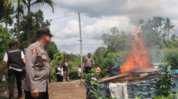 Kembali Beroperasi, Polres Karo Kembali Gerebek Barak Narkoba dan Judi di Sukatendel