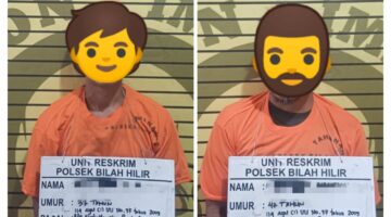 Pengedar dan Pemasok Narkotika Diamankan Team Unit Reskrim Polsek Bilah Hilir di Lingkungan Titi Panjang Negeri Lama.
